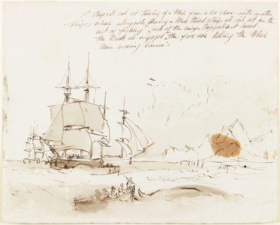 Studio per un quadro sulla caccia alle balene da John Wilson Carmichael